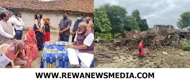 REWA : घुचियारी गांव पहुँचे विस अध्यक्ष : परिवार से भेंटकर बंधाया ढ़ाढस, ब्राहृण समाज ने 51 हजार रुपए का चेक मृतक की पत्नी को सौंपा 